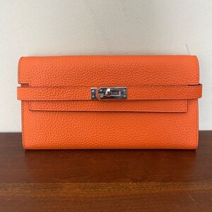 Orange Genuine Leather Wallet